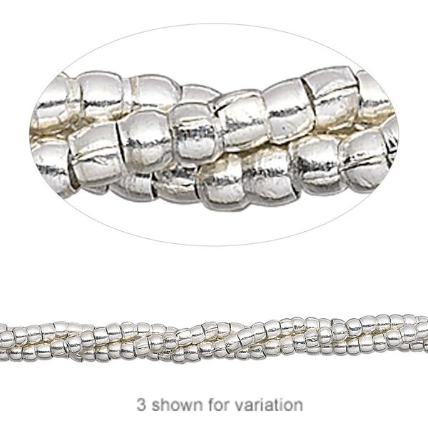 Bead, Hill Tribes, antiqued sterling silver, 2mm round. Sold per 8-inch strand, approximately 110 beads. image number 0