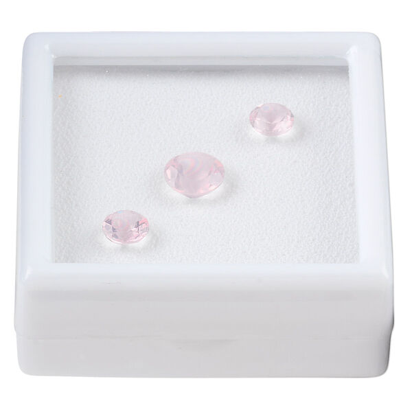 Rose quartz 1pkg3, hand-cut faceted round gem natural A grade, 6mm / 8mm image number 0