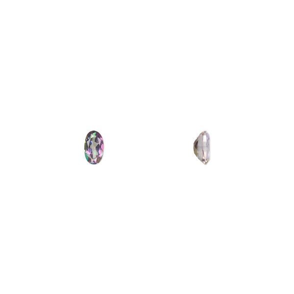 Gem, mystic topaz (coated), 5x3mm calibrated faceted oval, A- grade, Mohs hardness 8. Sold individually. image number 0