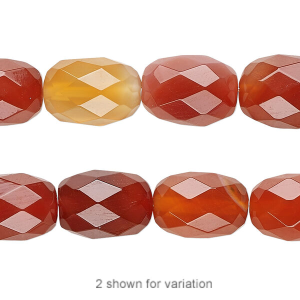 Red agate 1pkg1, faceted barrel bead 15.5-16 inch 14x10mm image number 0