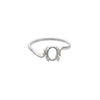 Ring, sterling silver, swirl band with 7x5mm pre-notched 4-prong oval setting, size 7.5. Sold individually. image number 0