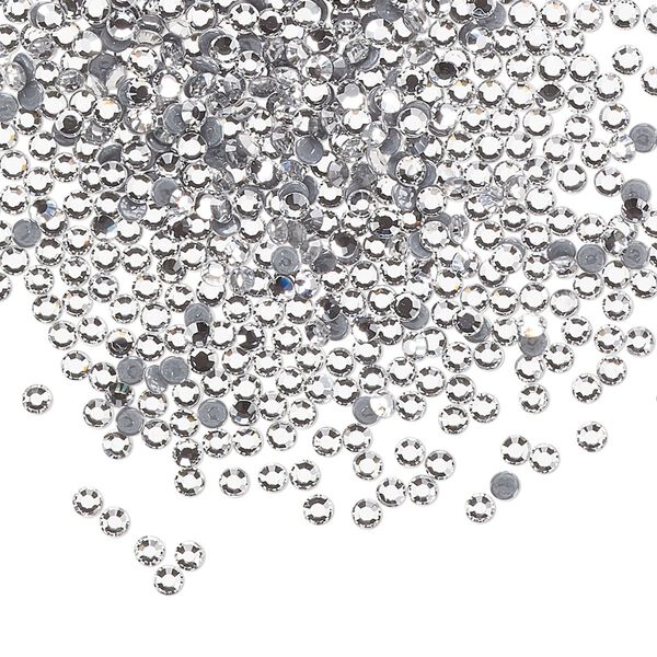 Flat back, Dance With Me™ crystal hotfix rhinestone, crystal clear, foil back, 1.9-2.1mm rose, SS6. Sold per pkg of 1,440 (10 gross). image number 0