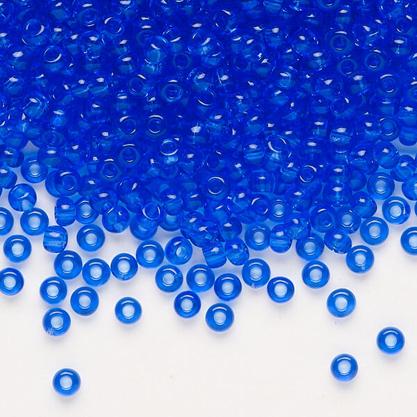 Seed bead, Preciosa Ornela Czech glass, pkg/50g, #8 rocaille, transparent light blue, (30050). image number 0