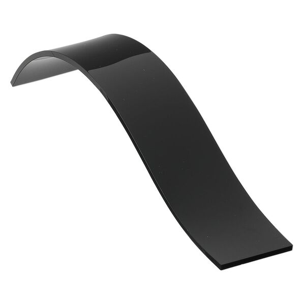 Display, bracelet, acrylic, black. 7-1/2 x 2 x 1-3/8 inch curved ramp. Sold per pkg of 4. image number 0