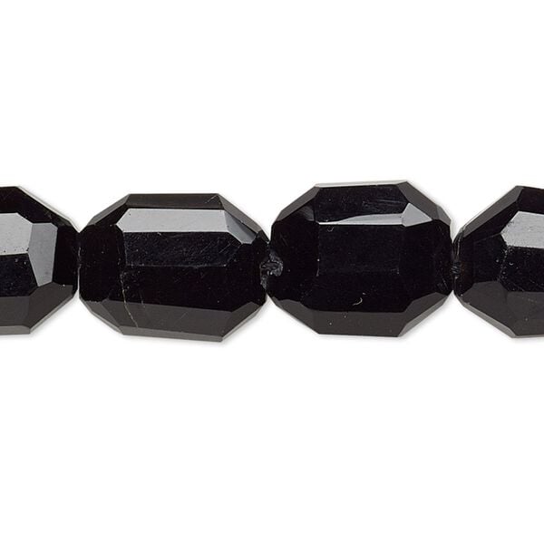 Black onyx 1pkg10, hand-faceted tumbled freeform nugget bead small image number 0
