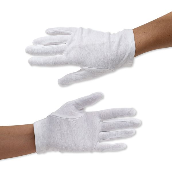 Gloves, cotton and spandex, white, large. Sold per pkg of 12 pairs. image number 0