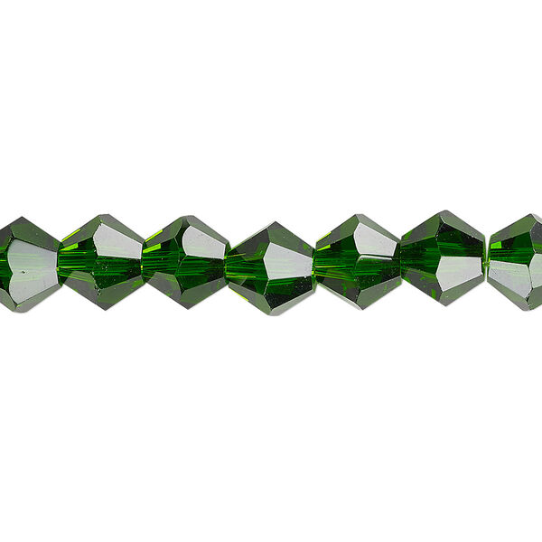 Bead 1pk transparent emerald green, Celestial Crystal® 8mm bicone 15.5-16 inch image number 0