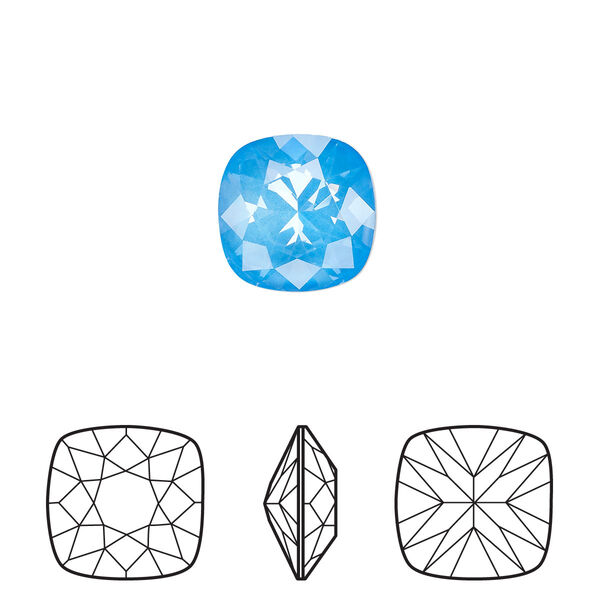 Fancy stone 144pk crystal electric blue ignite LacquerPRO, Swarovski® 10mm cushion 4470 image number 0