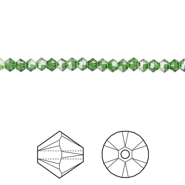 Bead 48pk fern green, Crystal Passions® 3mm bicone 5328 image number 0