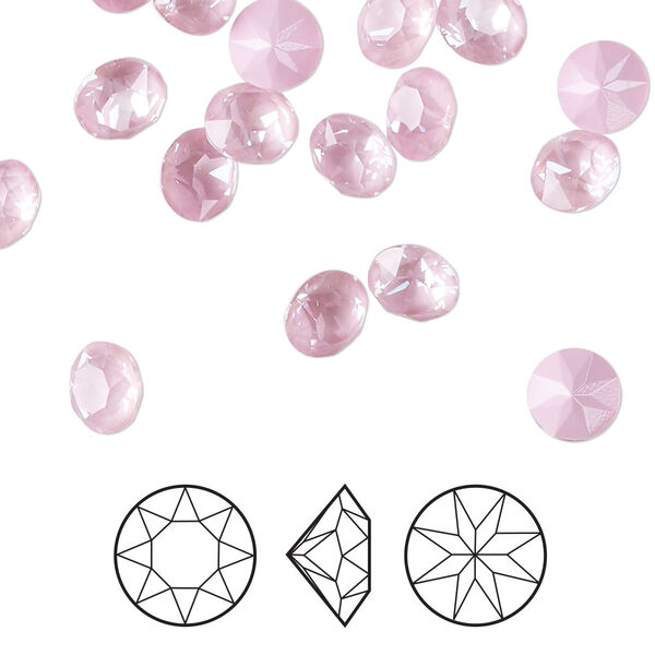 Chaton 12pk crystal soft rose ignite, Crystal Passions® 6.14 to 6.32mm round SS29 1088 image number 0