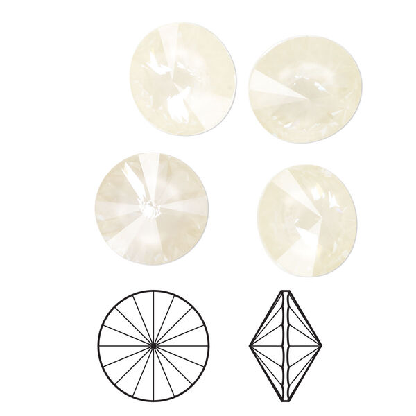 Chaton 144pk crystal linen ignite, Swarovski® 12mm rivoli 1122 image number 0