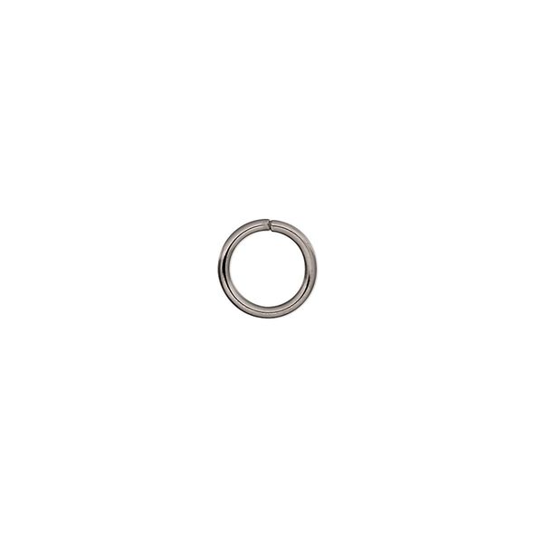Jump ring, stainless steel, 8mm round, 6.2mm inside diameter, 18 gauge. Sold per pkg of 500. image number 0