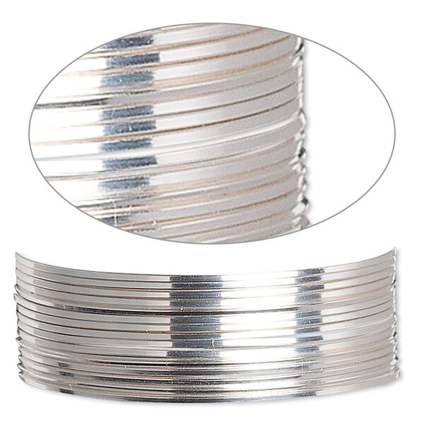 Wire, sterling silver, dead-soft, square, 24 gauge. Sold per pkg of 5 feet. image number 0