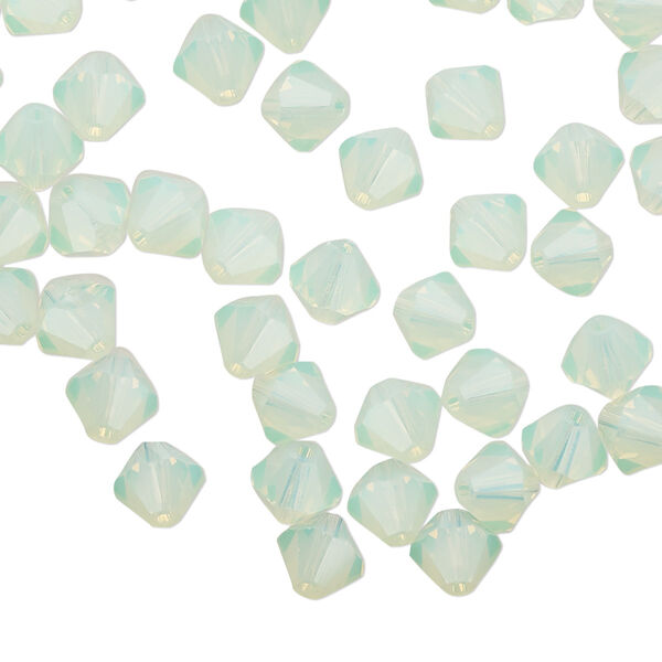 Bead 144pk chrysolite opal, Preciosa Czech crystal 6mm bicone image number 0
