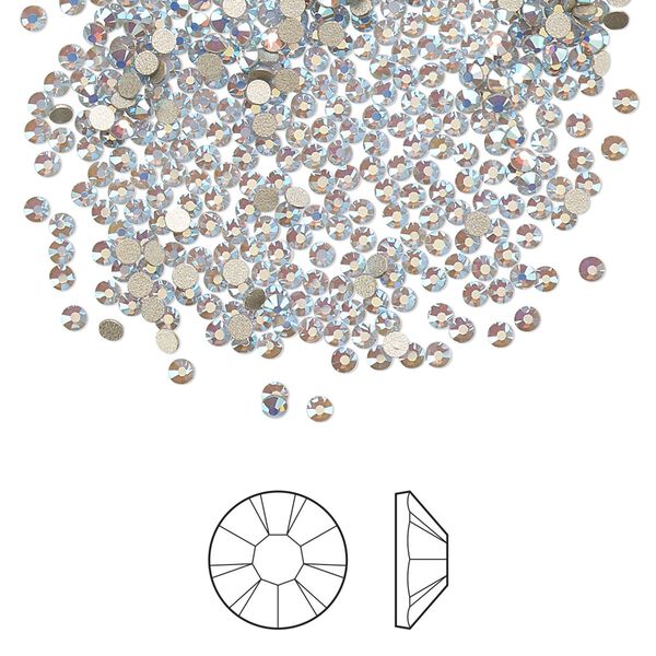 Flat back 144pk light sapphire opal AB foil back, Preciosa MAXIMA Czech crystal rhinestone 1.7-1.9mm chaton rose round SS5 image number 0