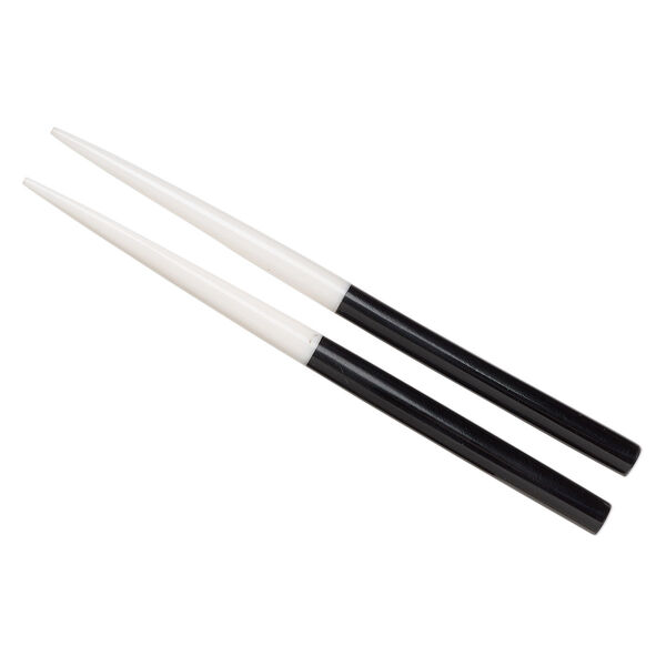 Hair stick, hand-cast resin, black and white, 6 inches, end-drilled. Sold per pkg of 2. image number 0
