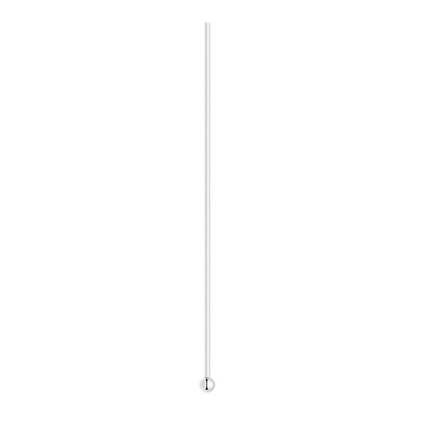 Head pin, sterling silver, 1-1/2 inches with 1.5mm ball, 24 gauge. Sold per pkg of 100. image number 0