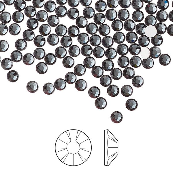 Flat back 144pk light graphite foil back, Preciosa MAXIMA Czech crystal rhinestone 3-3.2mm chaton rose round SS12 image number 0