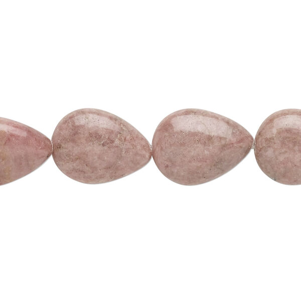 Rhodonite 1pkg1, puffed teardrop bead natural 15.5-16 inch 16x12mm image number 0