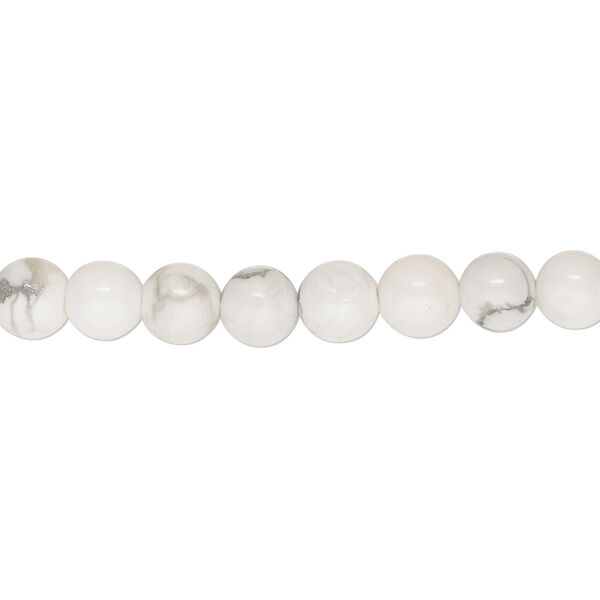 Howlite 1pkg1, round bead natural 15.5-16 inch 6mm image number 0