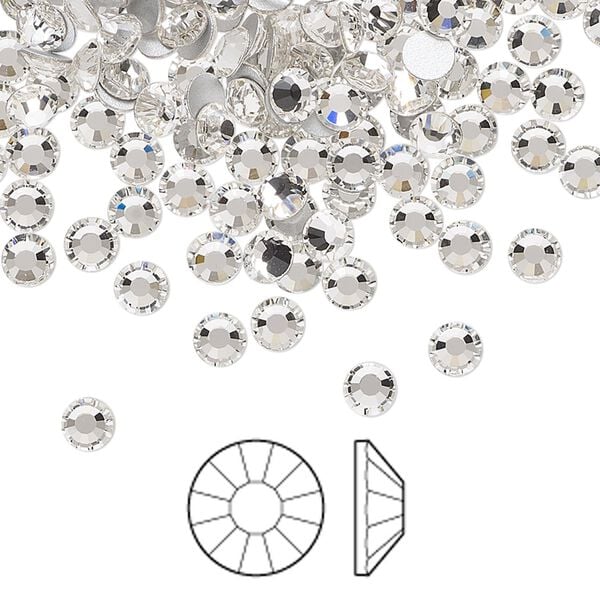 Flat back 1440pk crystal foil back, Preciosa Viva 12® Czech crystal rhinestone 3.8-4mm chaton rose round SS16 image number 0