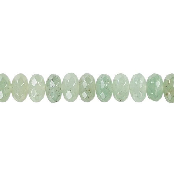 Green aventurine 1pkg1, faceted rondelle bead natural 15.5-16 inch 8x5mm image number 0