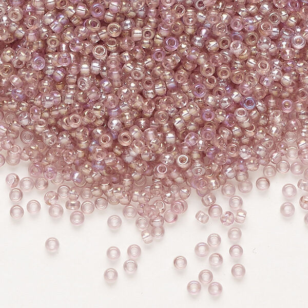 Seed bead, Preciosa Ornela Czech glass, pkg/500g, #11 rocaille, translucent solgel dyed rainbow pearl, (41113). image number 0
