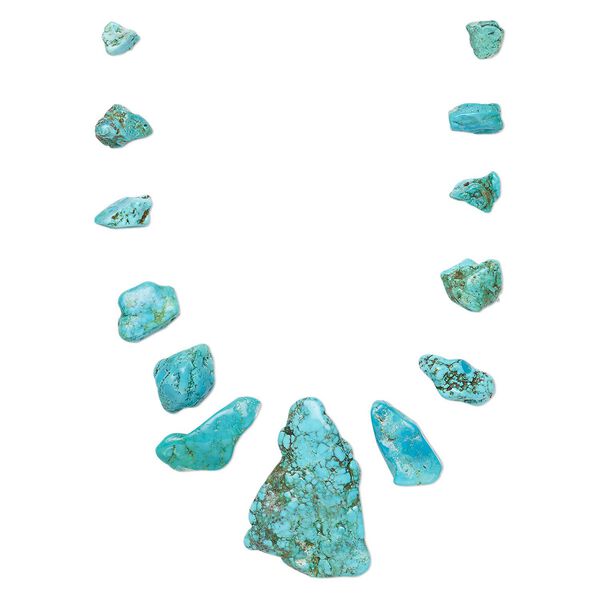 Turquoise 1pkg13, top-drilled freeform bead graduated 8x3mm-48x10mm image number 0