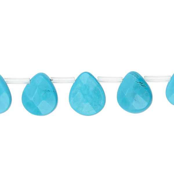 Magnesite 1pkg1, top-drilled faceted teardrop bead 8 inch 12x10mm image number 0