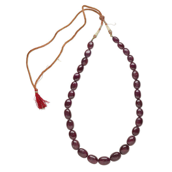 Indian ruby 1pkg1, hand-cut flat nugget bead 21 inch small to large image number 0