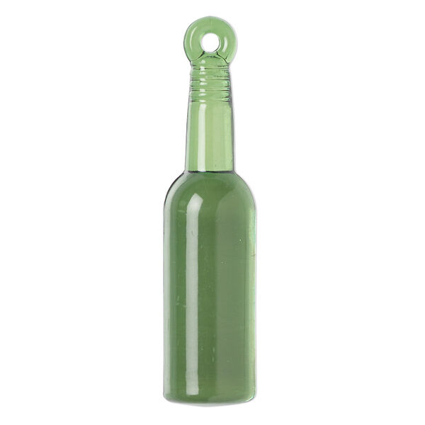 Focal, acrylic, transparent green, 37x9.5mm 3D bottle. Sold per pkg of 2. image number 0