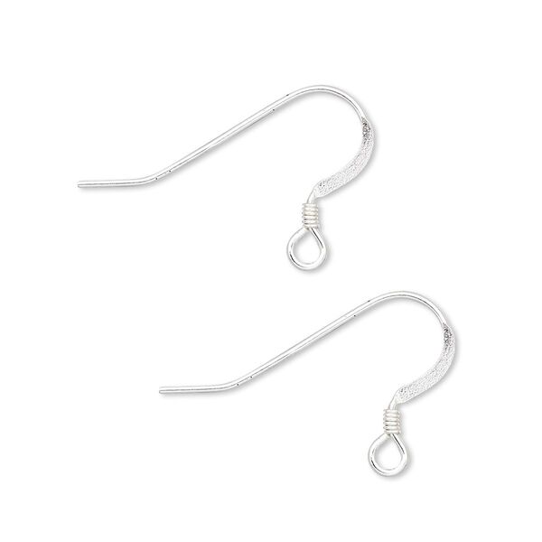 Ear wire fishhook 1pkg10 sterling silver-filled, 15mm flat / 2mm coil / open loop, 22 gauge 5 pair image number 0