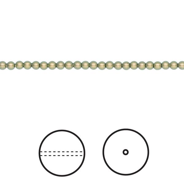 Pearl 1000pk iridescent green, Swarovski® 2mm round 5810 image number 0
