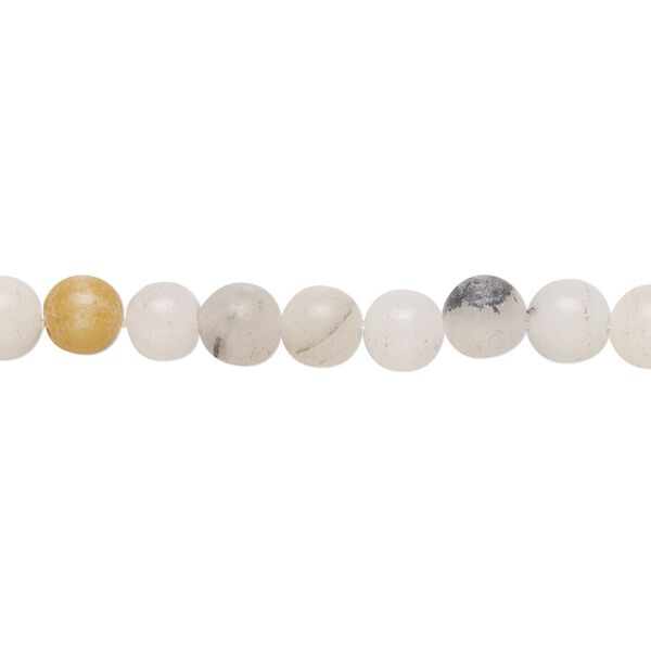 Tourmalinated quartz 1pkg1, round bead 15.5-16 inch 6-7mm image number 0