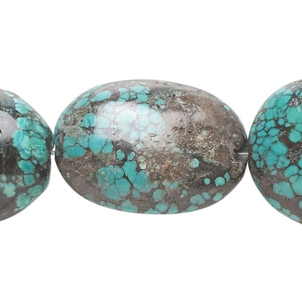Turquoise 1pkg1, puffed oval bead 15 inch graduated 23x20mm-40x30mm image number 0
