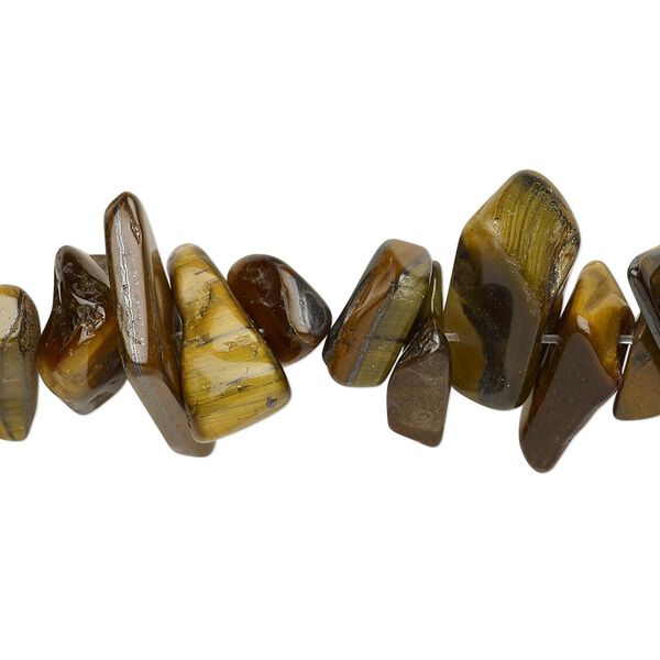 Tigereye 1pkg1, chip bead natural 15 inch large image number 0