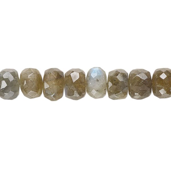 Labradorite 1pkg1, hand-cut faceted rondelle bead 14 inch 7x4mm-8x6mm image number 0