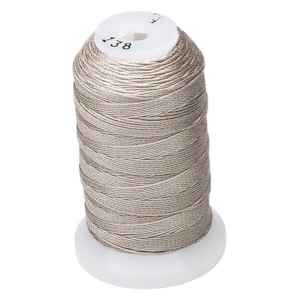 Thread, Purely Silk™, 3-ply, grey, size F. Sold per 140-yard spool. image number 0