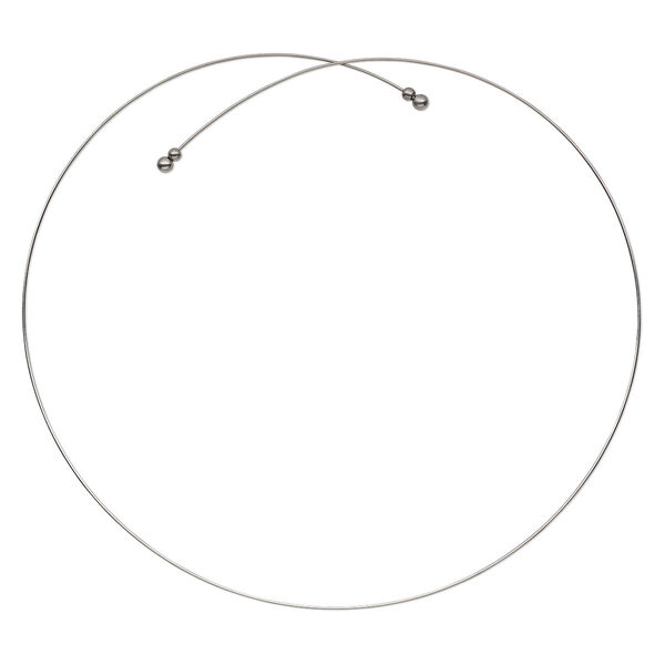 Neckwire, stainless steel, 0.75mm wide, adjustable from 18-20 inches with ball ends. Sold individually. image number 0