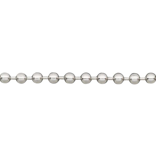 Chain, stainless steel, 3.2mm ball. Sold per 50-foot spool. image number 0