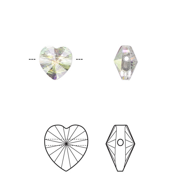 Bead 288pk crystal AB, Swarovski® 8mm heart 5742 image number 0