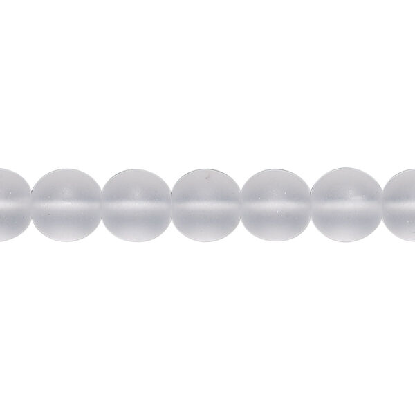Bead, Preciosa, Czech glass druk, transparent matte clear, 8mm round. Sold per 15-1/2" to 16" strand. image number 0