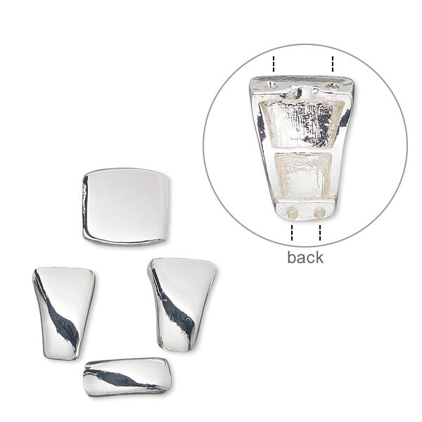"Pewter" (zinc-based alloy) 1pkg4, 2-strand rectangle ring size 7.5, gold-finished 17x16mm image number 0