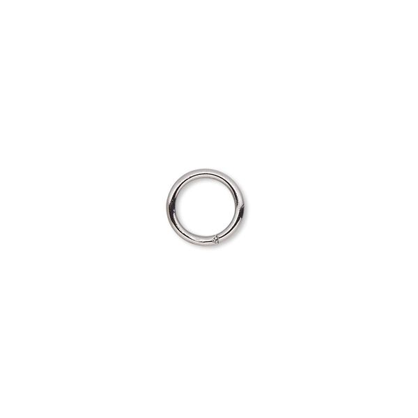 Jump ring, gunmetal-plated brass, 8mm round, 5.4mm inside diameter, 16 gauge. Sold per pkg of 1,000. image number 0