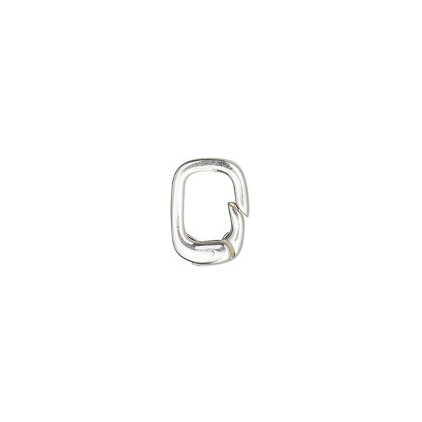 Clasp self-closing hook 1pkg1 sterling silver 11.5x8mm rectangle image number 0