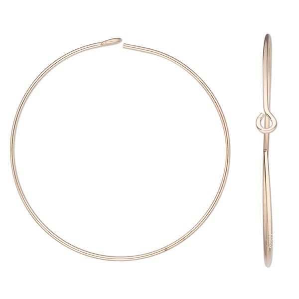 Hoop, 14Kt gold-filled, 30mm round. Sold per pkg of 5 pairs. image number 0