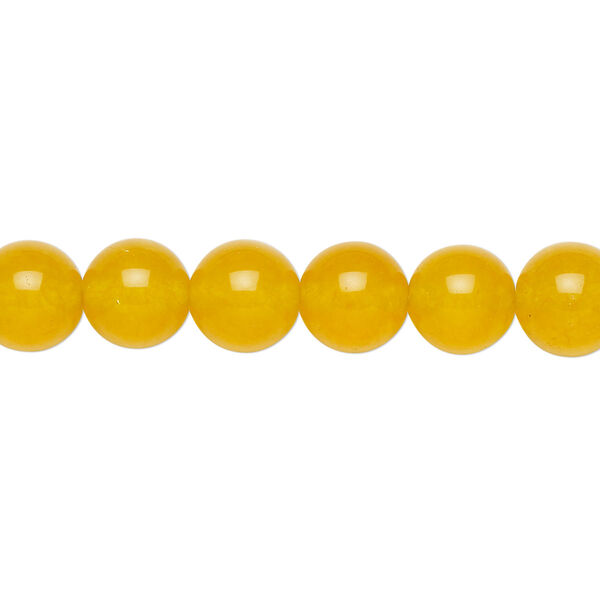 Yellow "jade" (quartz) 1pkg1, round bead B grade, 15.5-16 inch 8mm image number 0