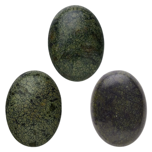 Russian serpentine 1pkg2, calibrated oval cab natural B grade, 30x22mm image number 0