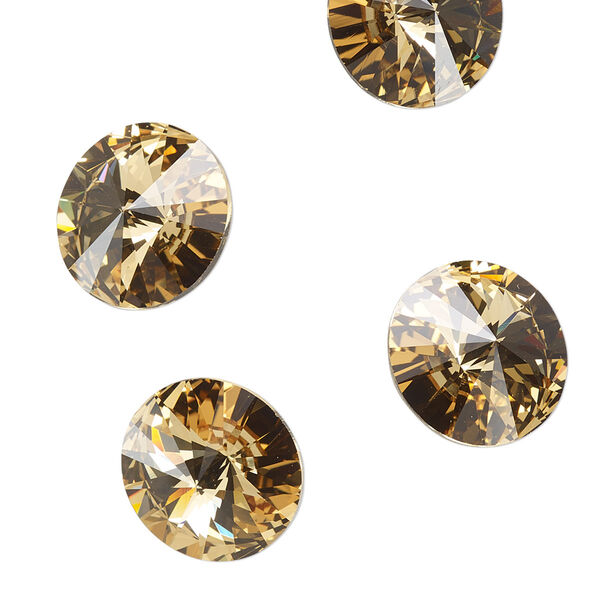 Chaton 144pk light Colorado topaz foil back, Swarovski® 14mm rivoli 1122 image number 0
