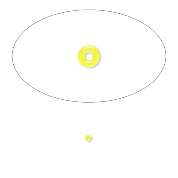 Component, Oh! Ring™, silicone, neon yellow, 1.5mm round with 0.5mm hole. Sold per pkg of 1,000. image number 0